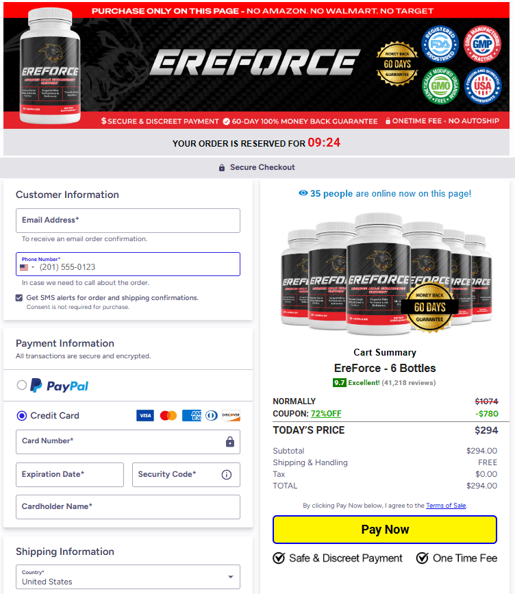 Ereforce secure checkout